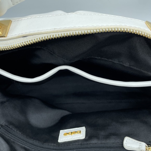BeBe Women's Black And White Gold Detaining‎ Hand Bag Purse Shoulder Bag EUC - Picture 8 of 8